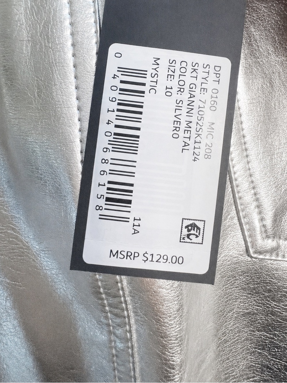 Gianni Bini Silver Metallic Midi Skirt - Picture 3 of 6